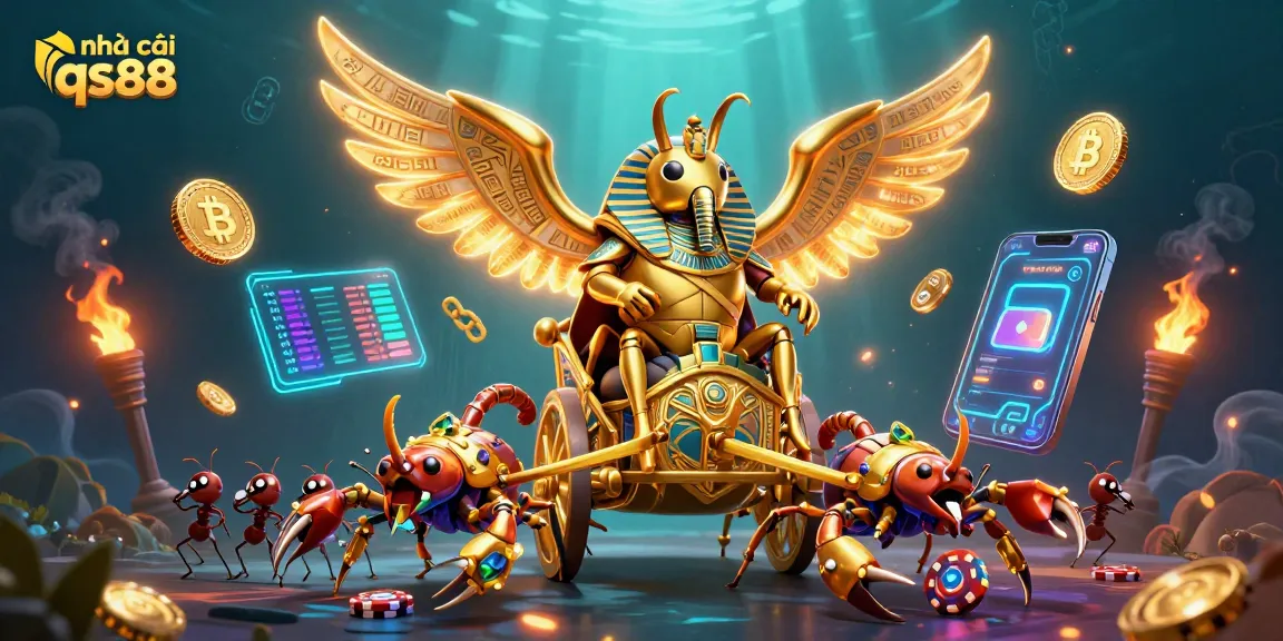 Engage with the thrilling world of nhà cái qs88, featuring 3D characters immersed in a vibrant gambling scene.