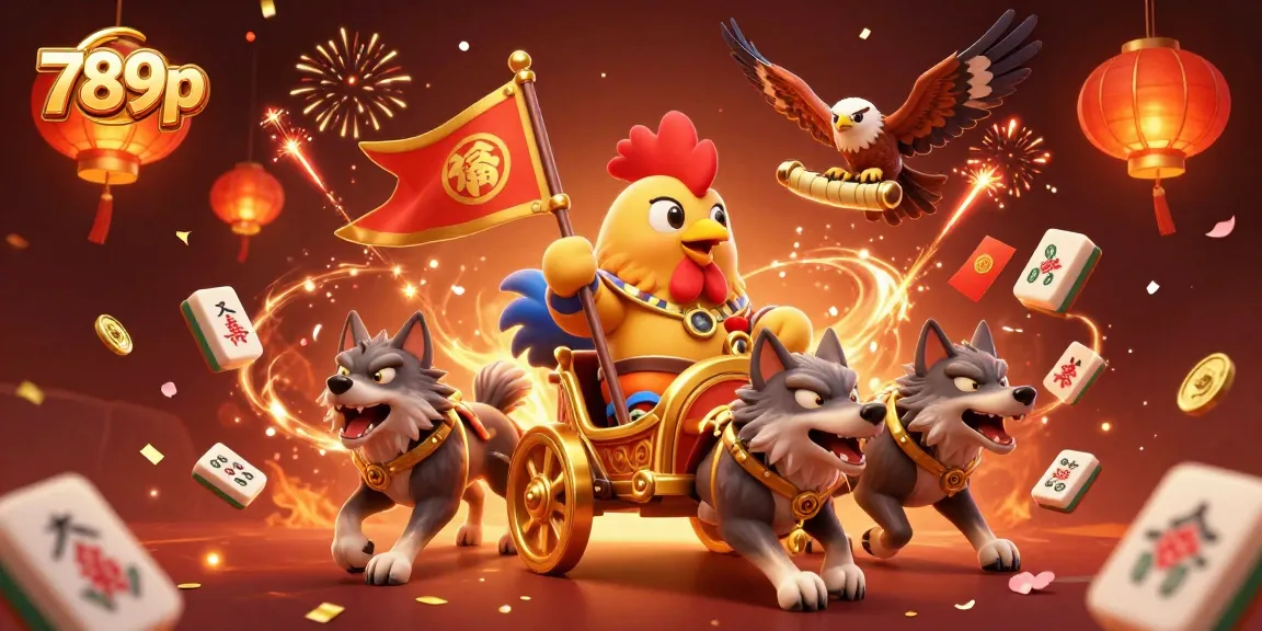 Experience thrilling moments at 789p with a 3D illustration of a rooster warlord and golden elements.