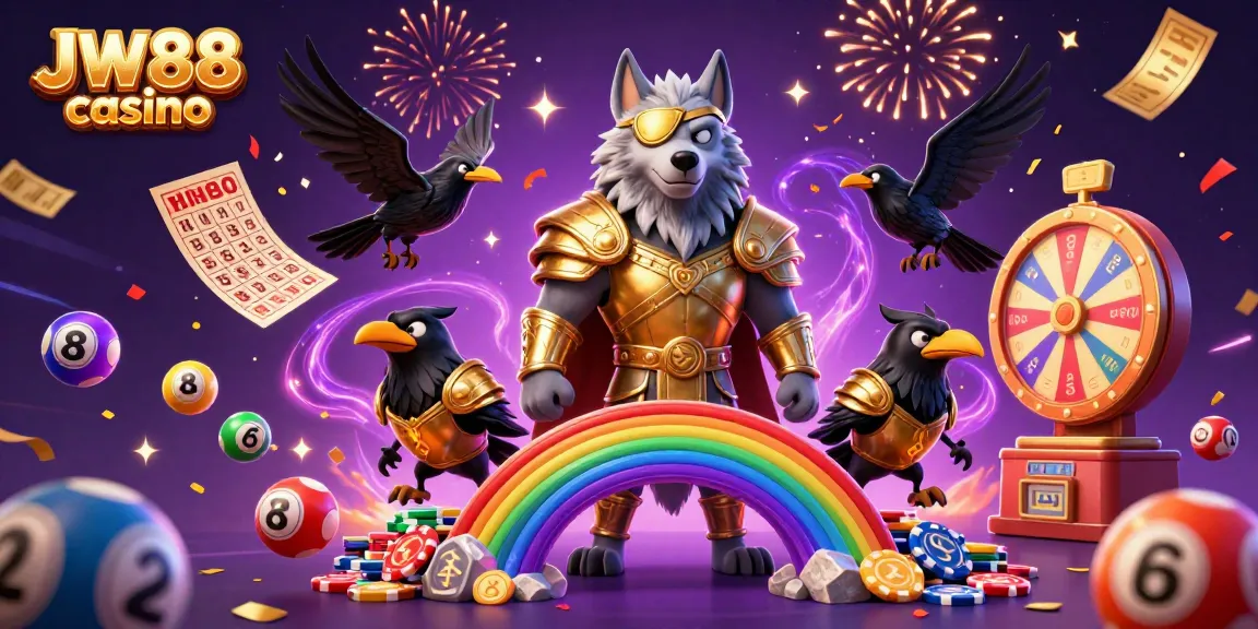 Experience the excitement of JW88 casino with vibrant games and dynamic action through this 3D illustration.