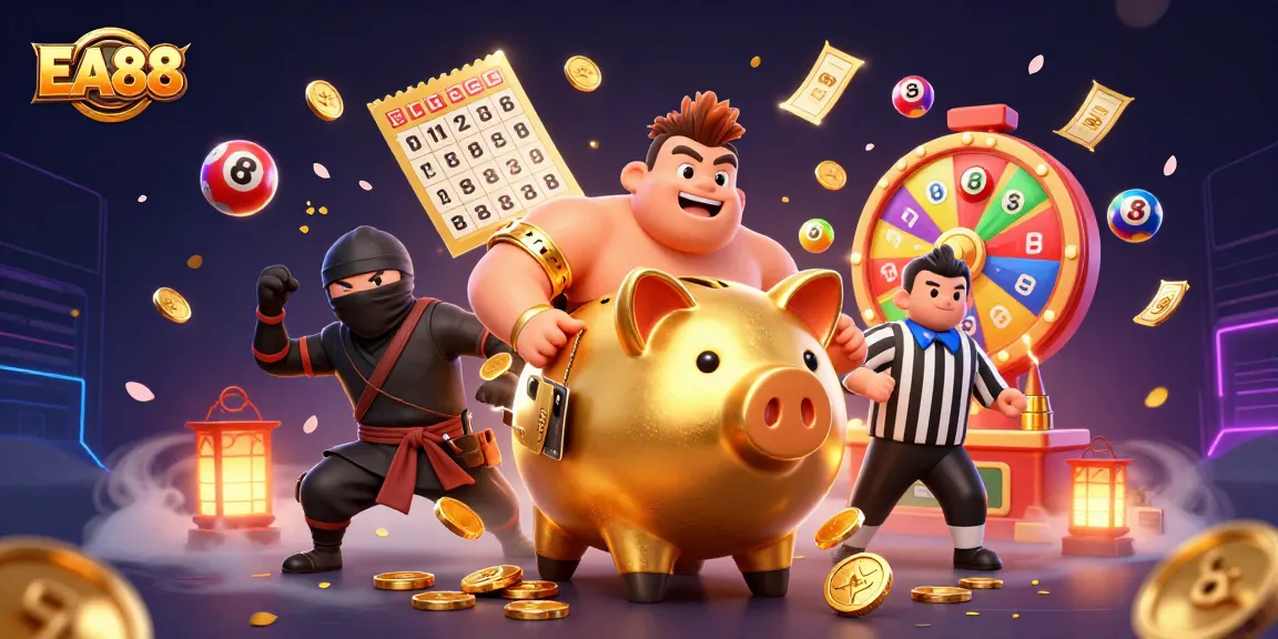 Experience EA88's thrilling adventure with an epic gaming showdown featuring vibrant casino elements.