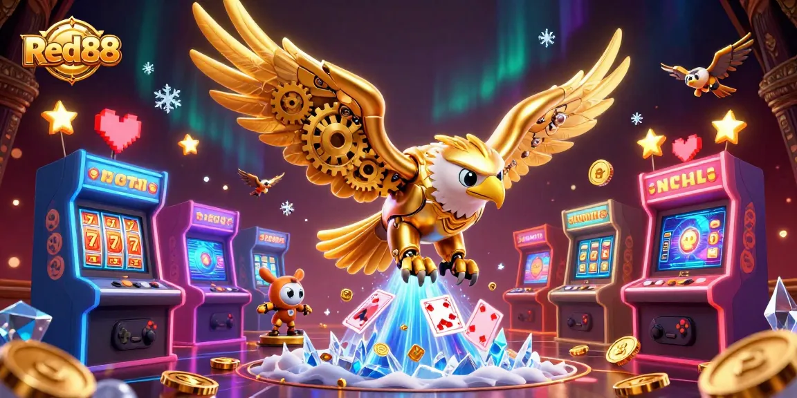 Experience thrilling gameplay with Red88's vibrant 3D casino elements and lively characters.