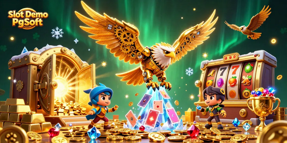 Experience thrilling gameplay with Slot Demo Pg Soft in this dynamic casino-themed illustration.