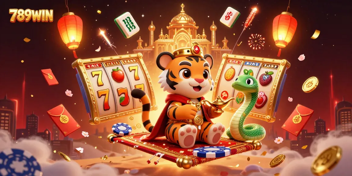 Experience the thrill of 789WIN through rich 3D casino art featuring colorful game elements and vibrant characters.